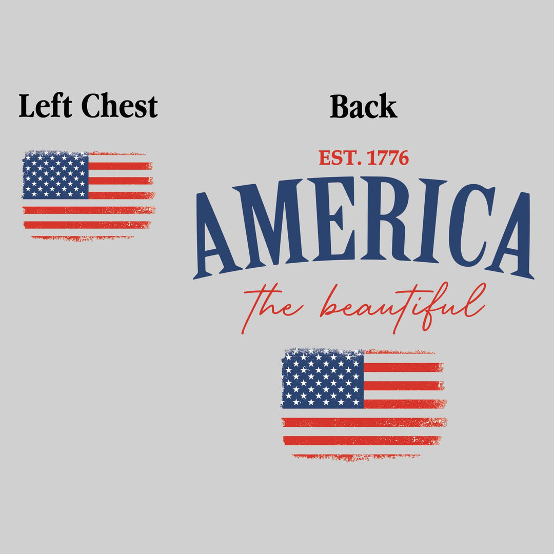 America the Beautiful - with Distressed Flag