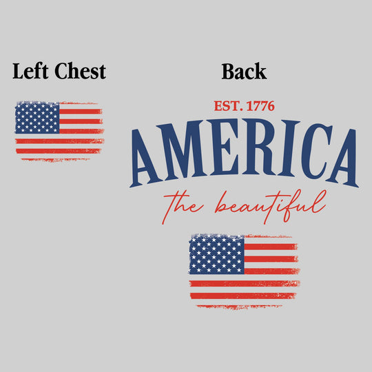 America the Beautiful - with Distressed Flag