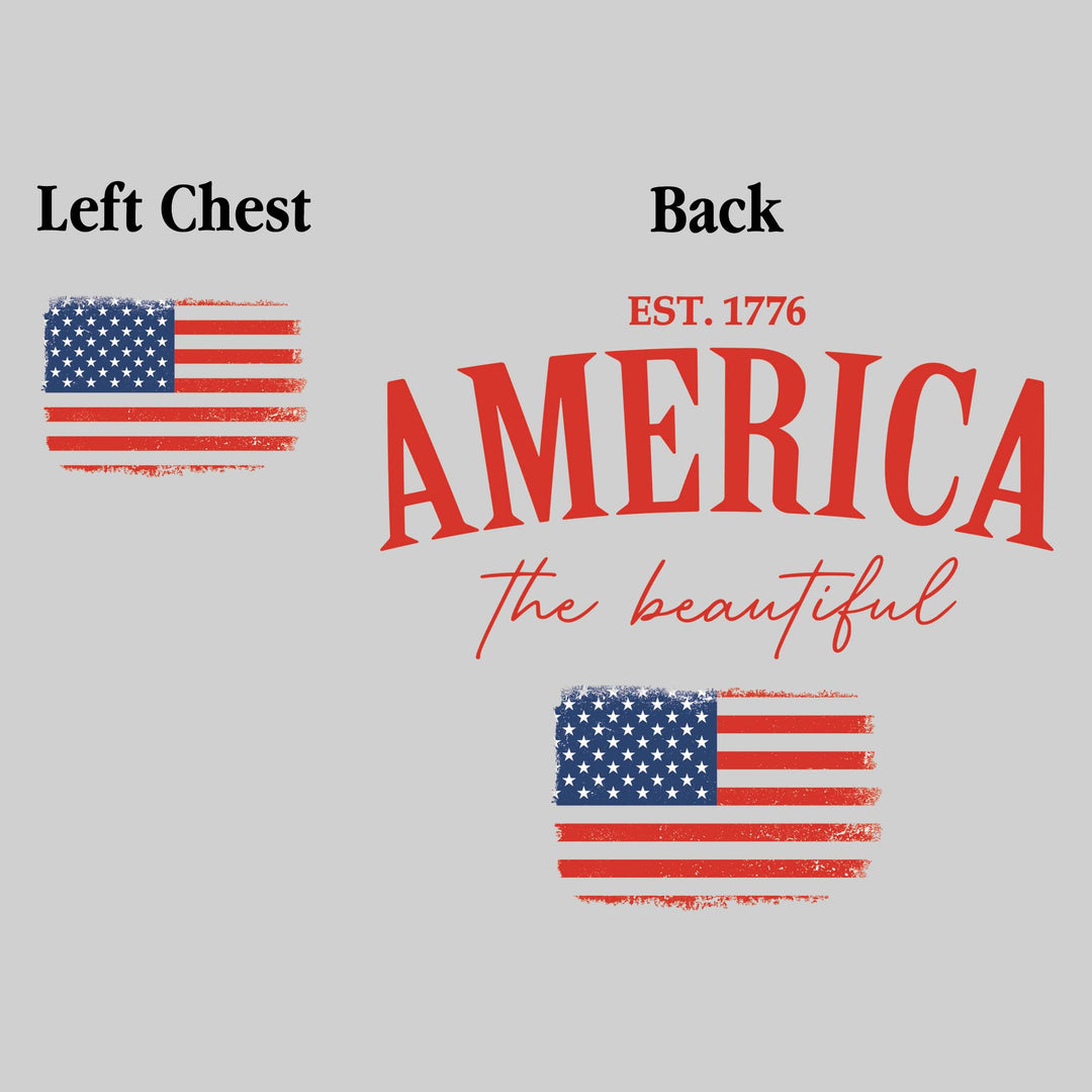 America the Beautiful - with Distressed Flag