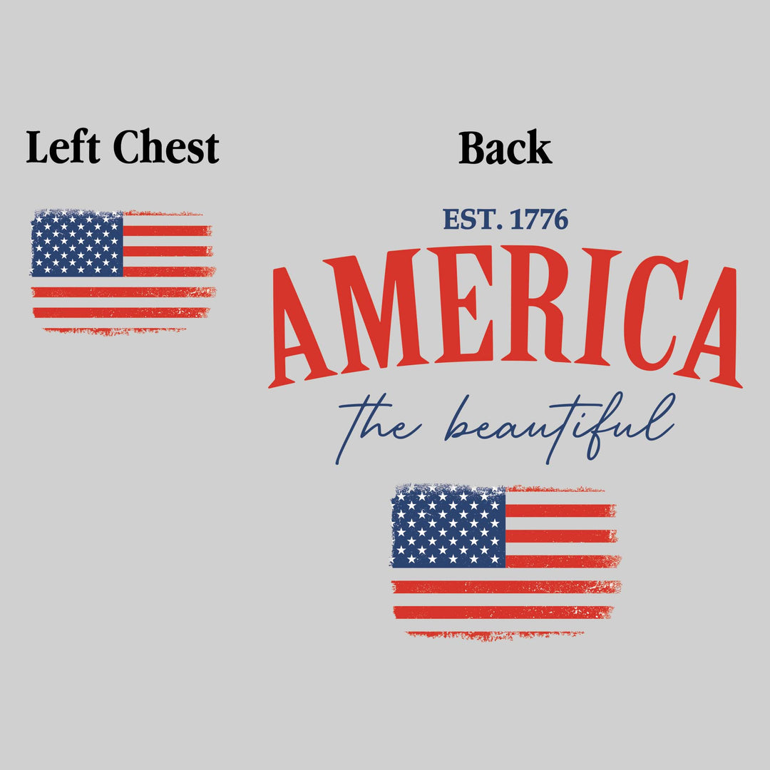 America the Beautiful - with Distressed Flag