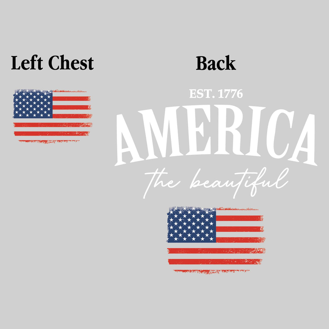 America the Beautiful - with Distressed Flag