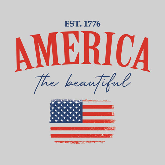 America the Beautiful - with Distressed Flag