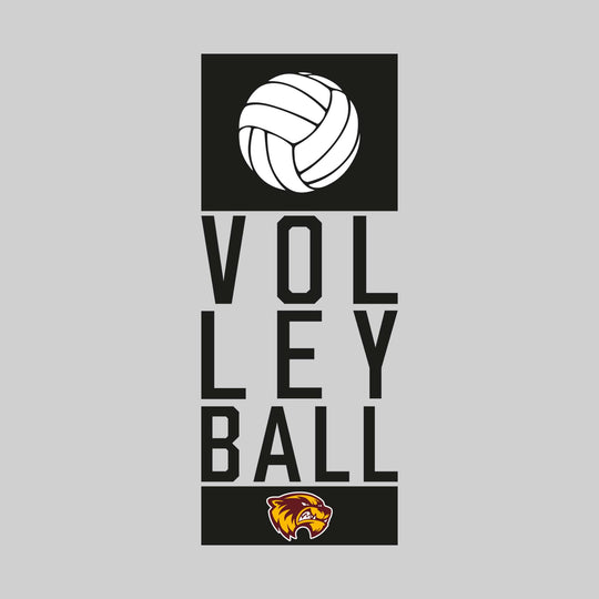 Au Gres-Sims Wolverines - Volleyball - Stacked Letters with Volleyball Icon and Mascot