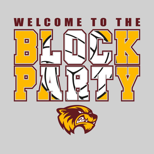 Au Gres-Sims Wolverines - Volleyball - Welcome to the Block Party - Gold & Maroon