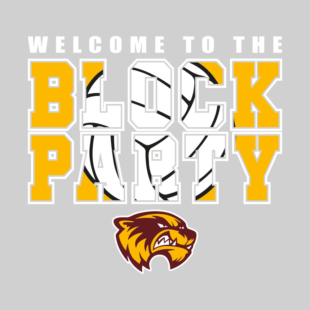 Au Gres-Sims Wolverines - Volleyball - Welcome to the Block Party - Gold & Maroon
