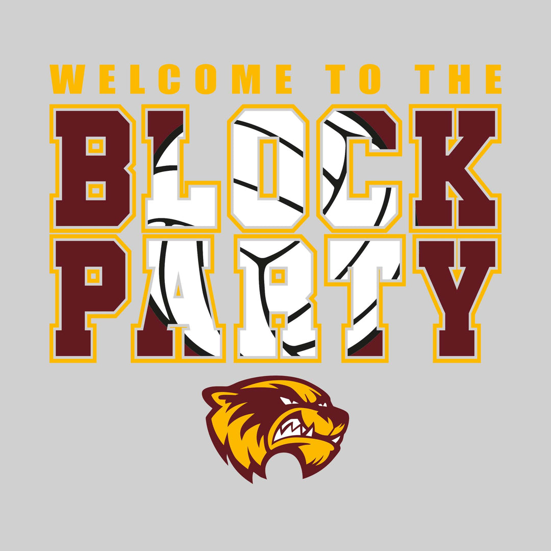 Au Gres-Sims Wolverines - Volleyball - Welcome to the Block Party - Gold & Maroon