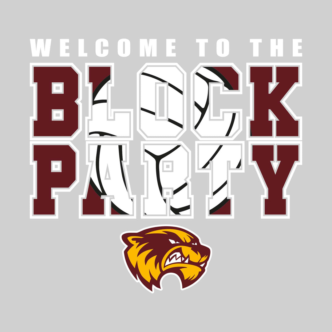 Au Gres-Sims Wolverines - Volleyball - Welcome to the Block Party - Gold & Maroon