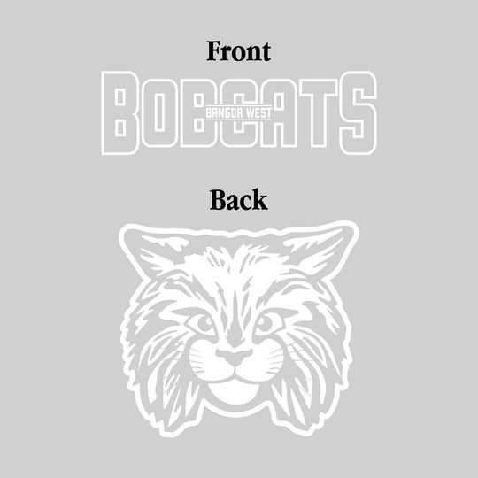 Bangor West Elementary - Spirit Wear - Black &amp; White - Outlined Mascot Name with Centered School Name