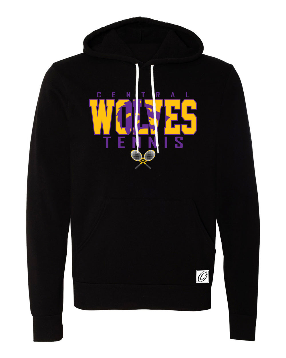 Adult - Central Wolves Varity Boys Tennis - 2025 - Bella Canvas Sponge Fleece Pullover Hoodie