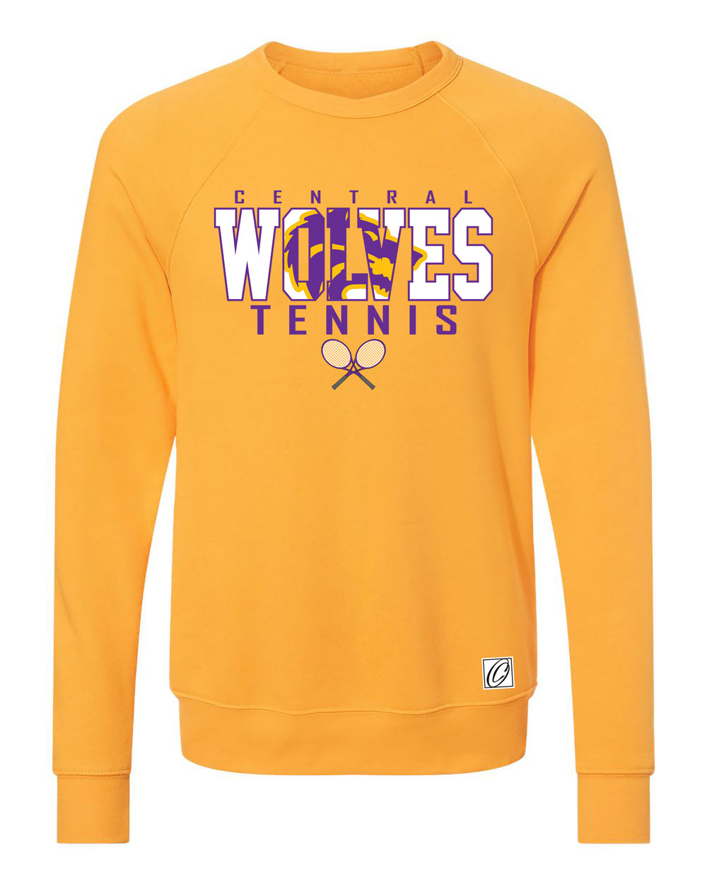 Adult - Central Wolves Varity Boys Tennis - 2025 - Bella Canvas Drop Shoulder Crewneck Sweatshirt