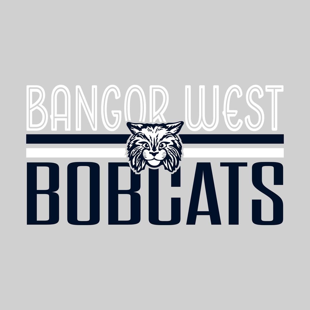 Bangor Bobcats - Spirit Wear - Double Stripes with Mascot