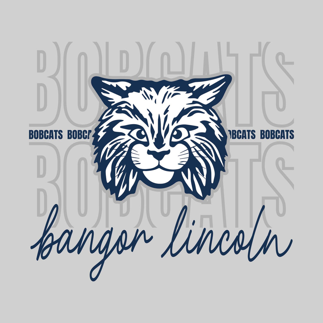 Bangor Lincoln Elementary - Spirit Wear - Outlined Bobcats with Cursive Bangor Lincoln