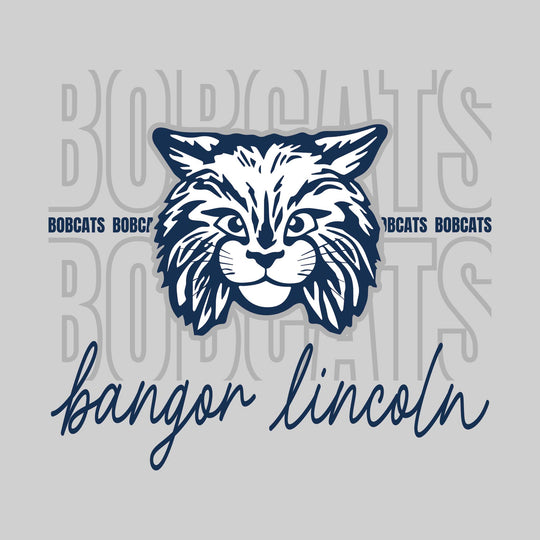 Bangor Lincoln Elementary - Spirit Wear - Outlined Bobcats with Cursive Bangor Lincoln