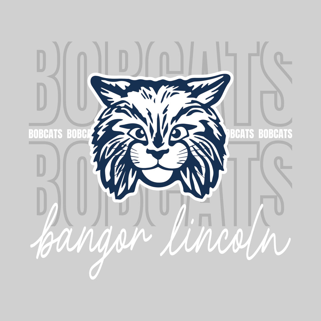 Bangor Lincoln Elementary - Spirit Wear - Outlined Bobcats with Cursive Bangor Lincoln