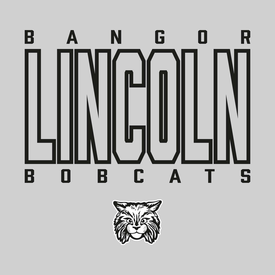 Bangor Lincoln Elementary - Spirit Wear - Outlined School Name with Mascot Name &amp; Mascot
