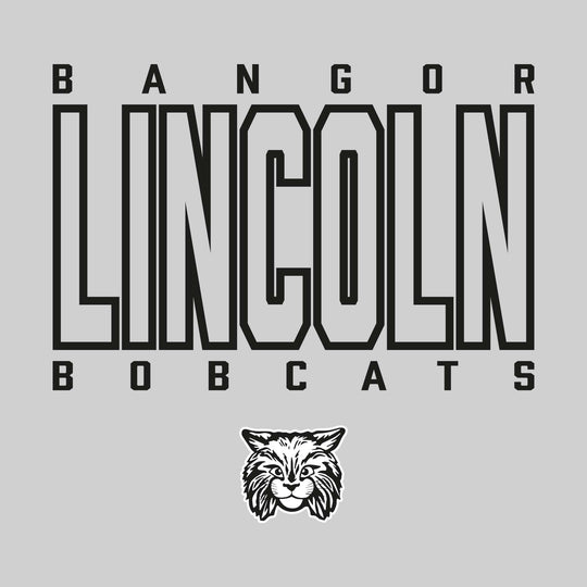 Bangor Lincoln Elementary - Spirit Wear - Outlined School Name with Mascot Name &amp; Mascot