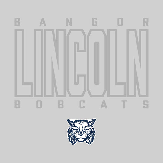 Bangor Lincoln Elementary - Spirit Wear - Outlined School Name with Mascot Name &amp; Mascot