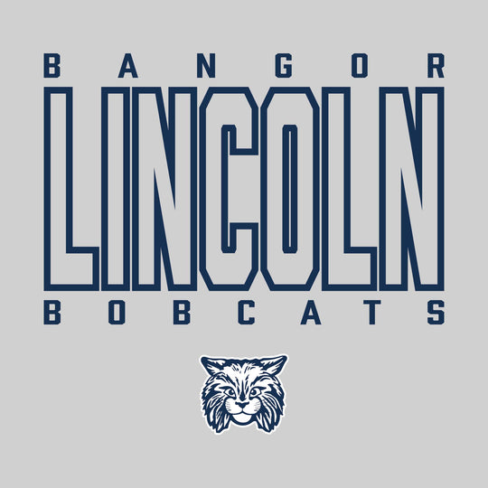 Bangor Lincoln Elementary - Spirit Wear - Outlined School Name with Mascot Name &amp; Mascot