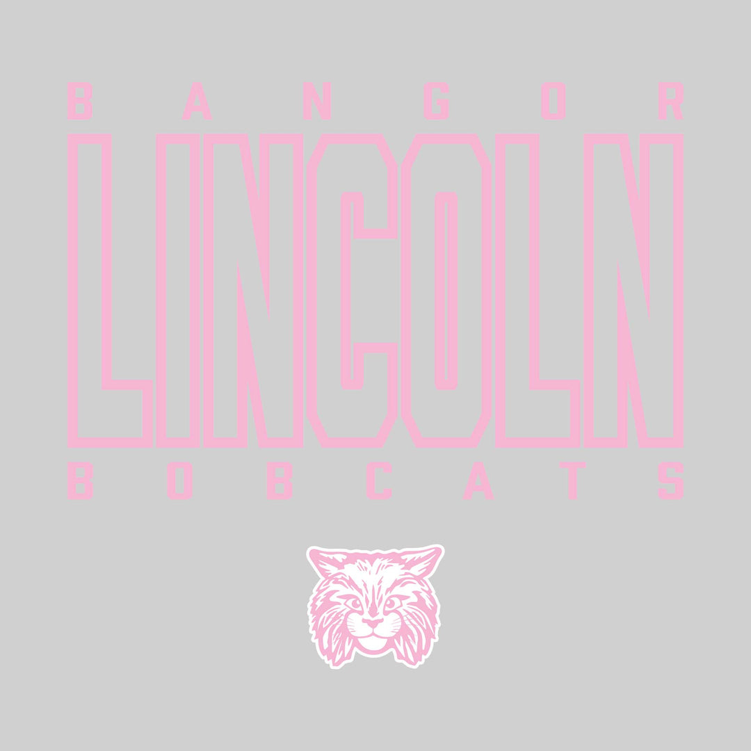 Bangor Lincoln Elementary - Spirit Wear - Outlined School Name with Mascot Name &amp; Mascot