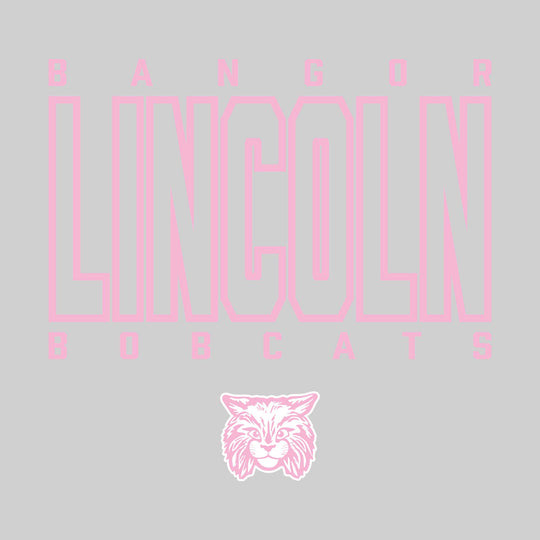 Bangor Lincoln Elementary - Spirit Wear - Outlined School Name with Mascot Name &amp; Mascot