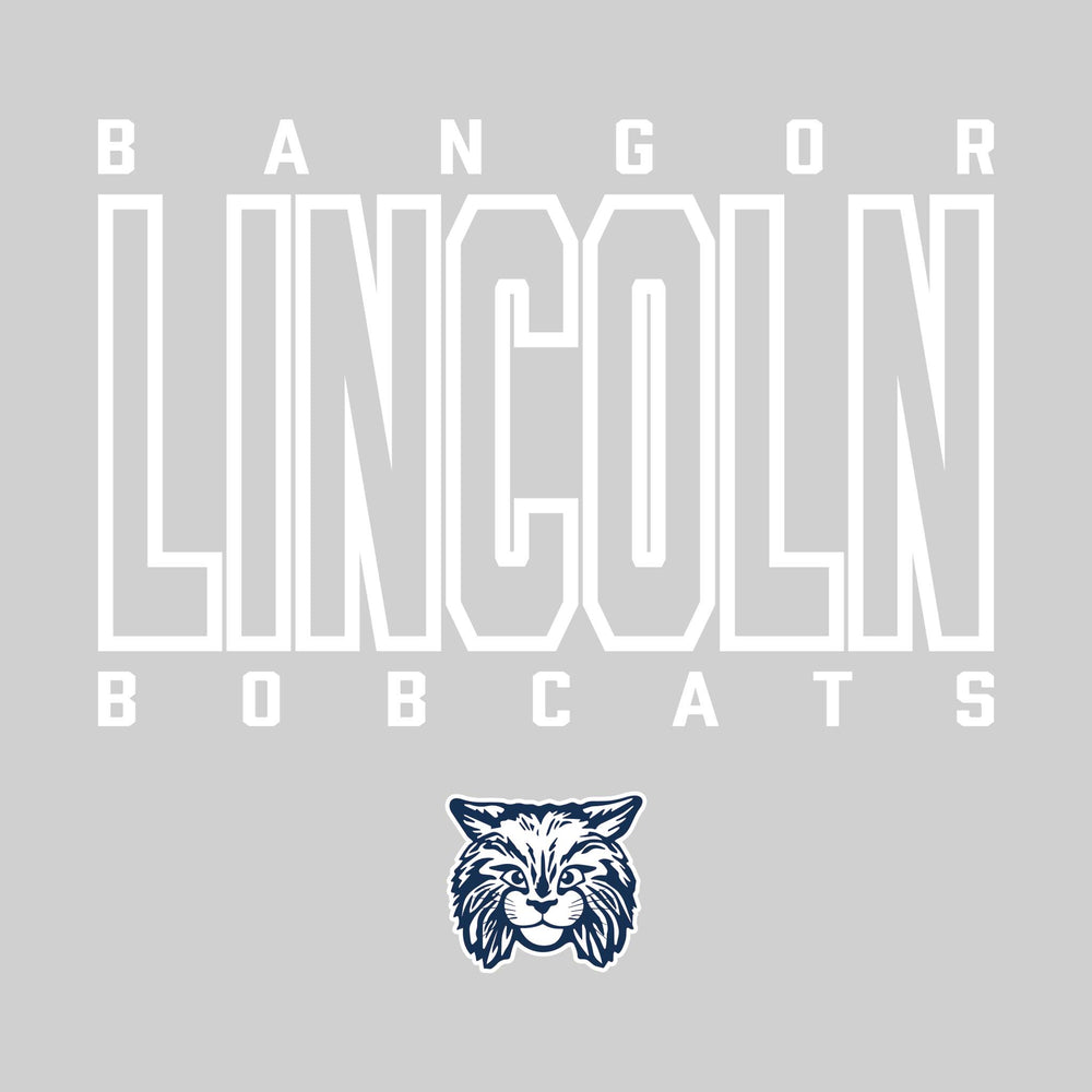 Bangor Lincoln Elementary - Spirit Wear - Outlined School Name with Mascot Name & Mascot