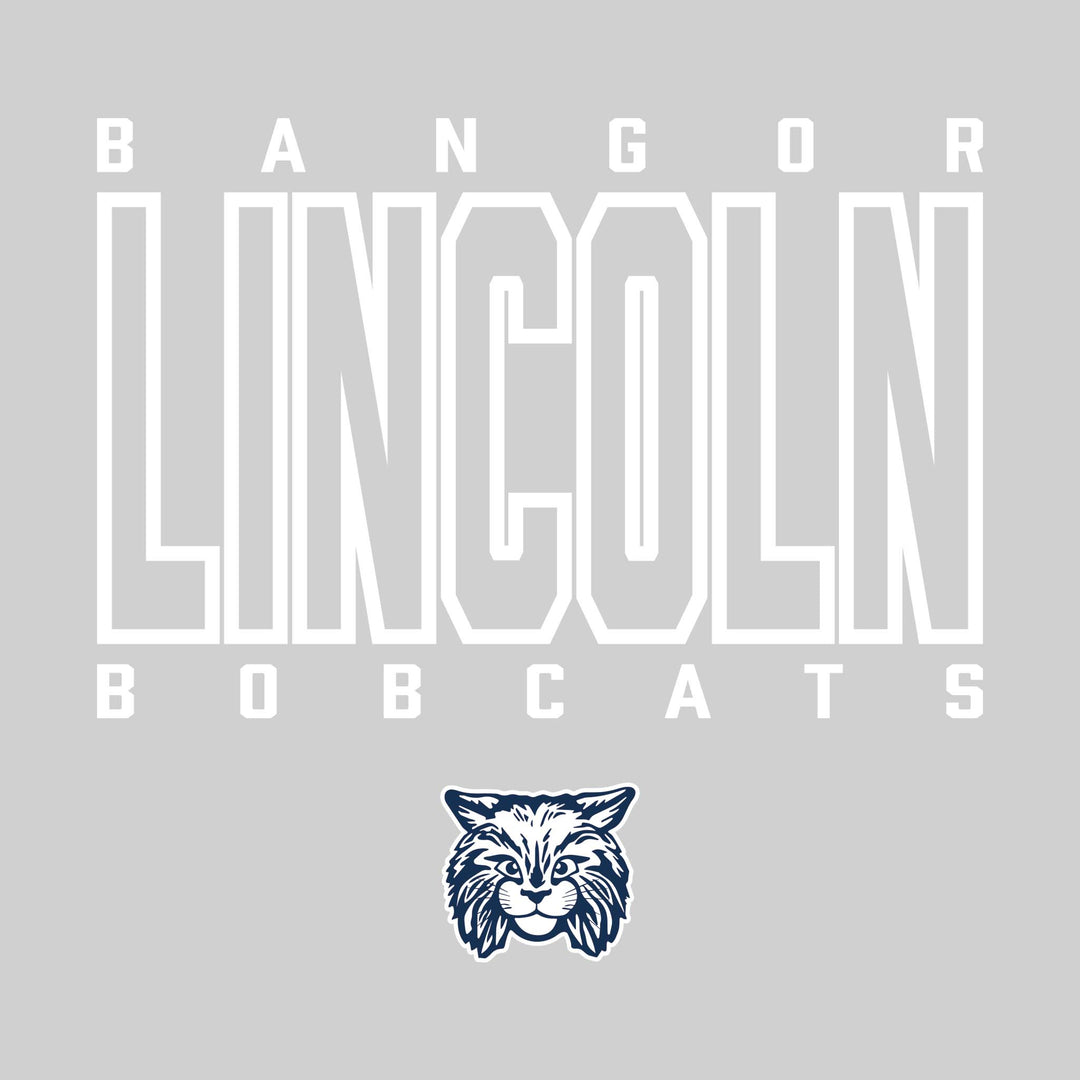 Bangor Lincoln Elementary - Spirit Wear - Outlined School Name with Mascot Name &amp; Mascot