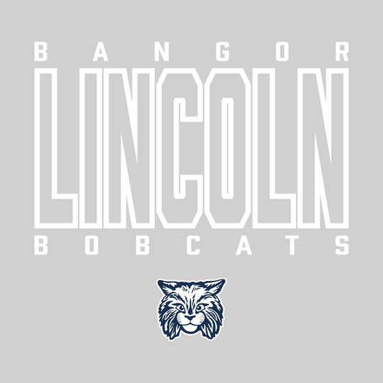 Bangor Lincoln Elementary - Spirit Wear - Outlined School Name with Mascot Name &amp; Mascot