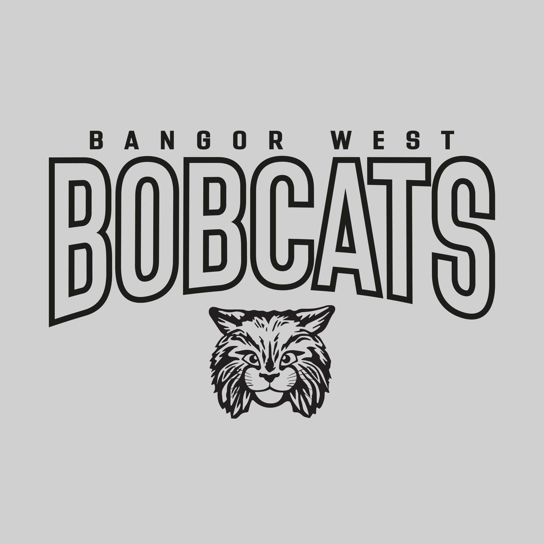 Bangor West Elementary - Spirit Wear - Blackout - Arched Outlined Mascot Name with Logo