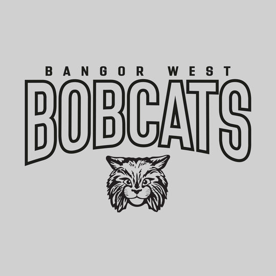 Bangor West Elementary - Spirit Wear - Blackout - Arched Outlined Mascot Name with Logo