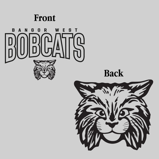 Bangor West Elementary - Spirit Wear - Blackout - Arched Outlined Mascot Name with Logo