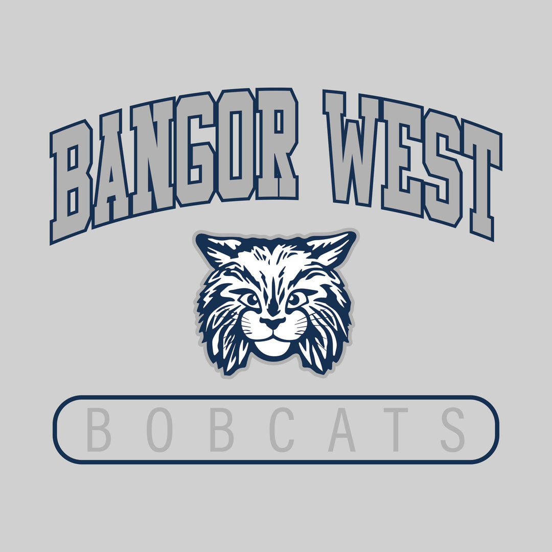 Bangor West Elementary - Spirit Wear - Arched School Name with Mascot