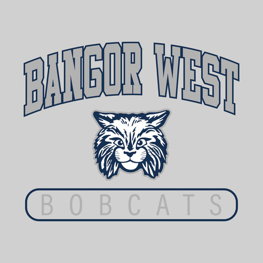Bangor West Elementary - Spirit Wear - Arched School Name with Mascot