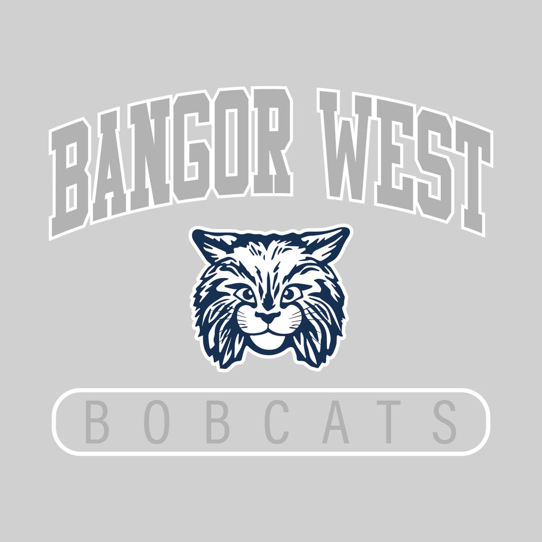Bangor West Elementary - Spirit Wear - Arched School Name with Mascot