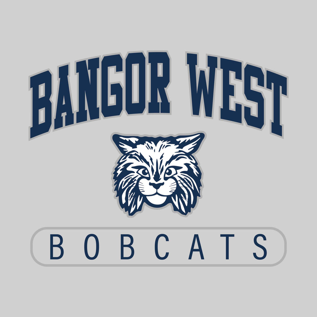 Bangor West Elementary - Spirit Wear - Arched School Name with Mascot
