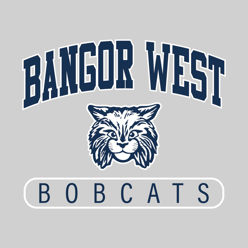 Bangor West Elementary - Spirit Wear - Arched School Name with Mascot