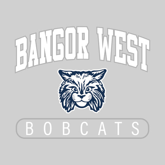 Bangor West Elementary - Spirit Wear - Arched School Name with Mascot
