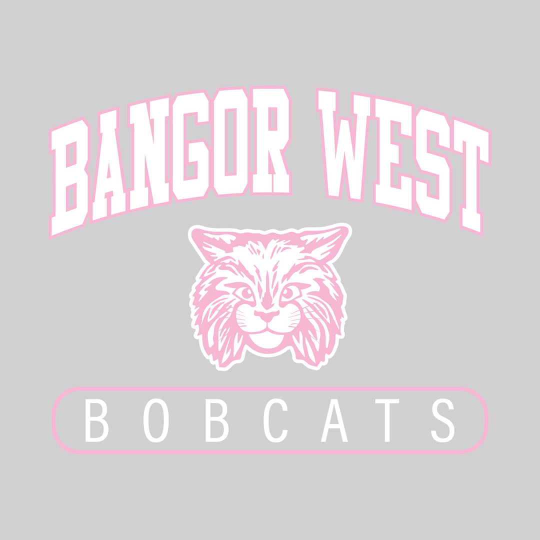 Bangor West Elementary - Spirit Wear - Arched School Name with Mascot