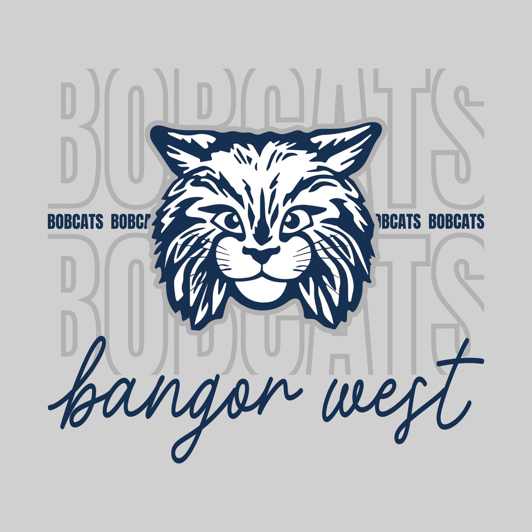 Bangor West Elementary - Spirit Wear - Outlined Bobcats with Cursive Bangor West