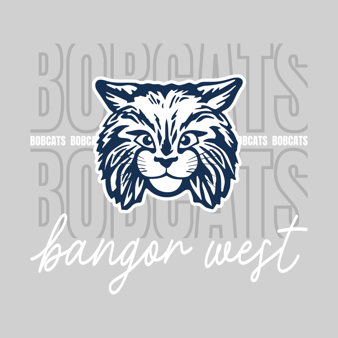 Bangor West Elementary - Spirit Wear - Outlined Bobcats with Cursive Bangor West