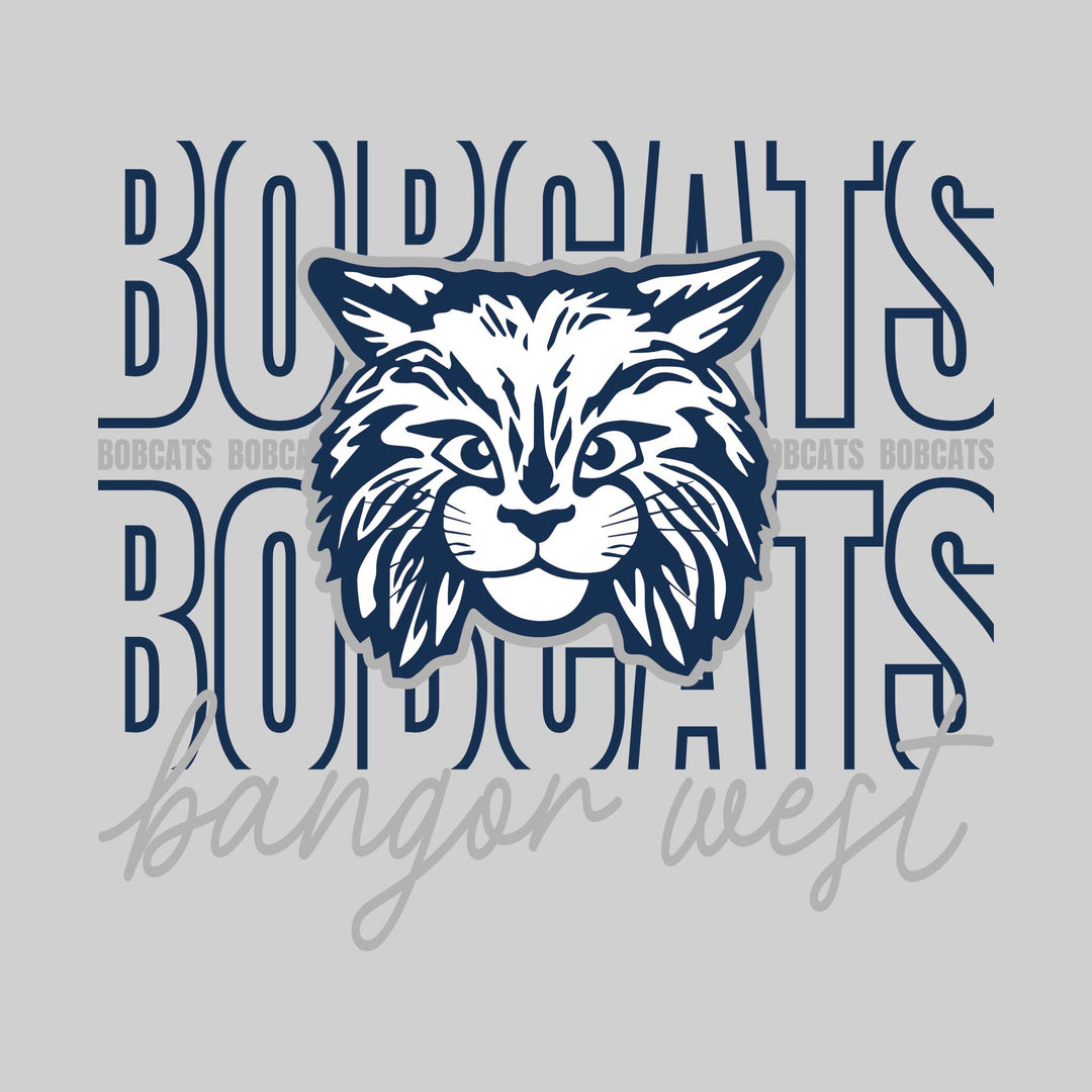 Bangor West Elementary - Spirit Wear - Outlined Bobcats with Cursive Bangor West