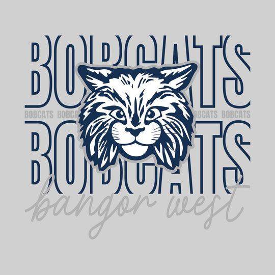 Bangor West Elementary - Spirit Wear - Outlined Bobcats with Cursive Bangor West