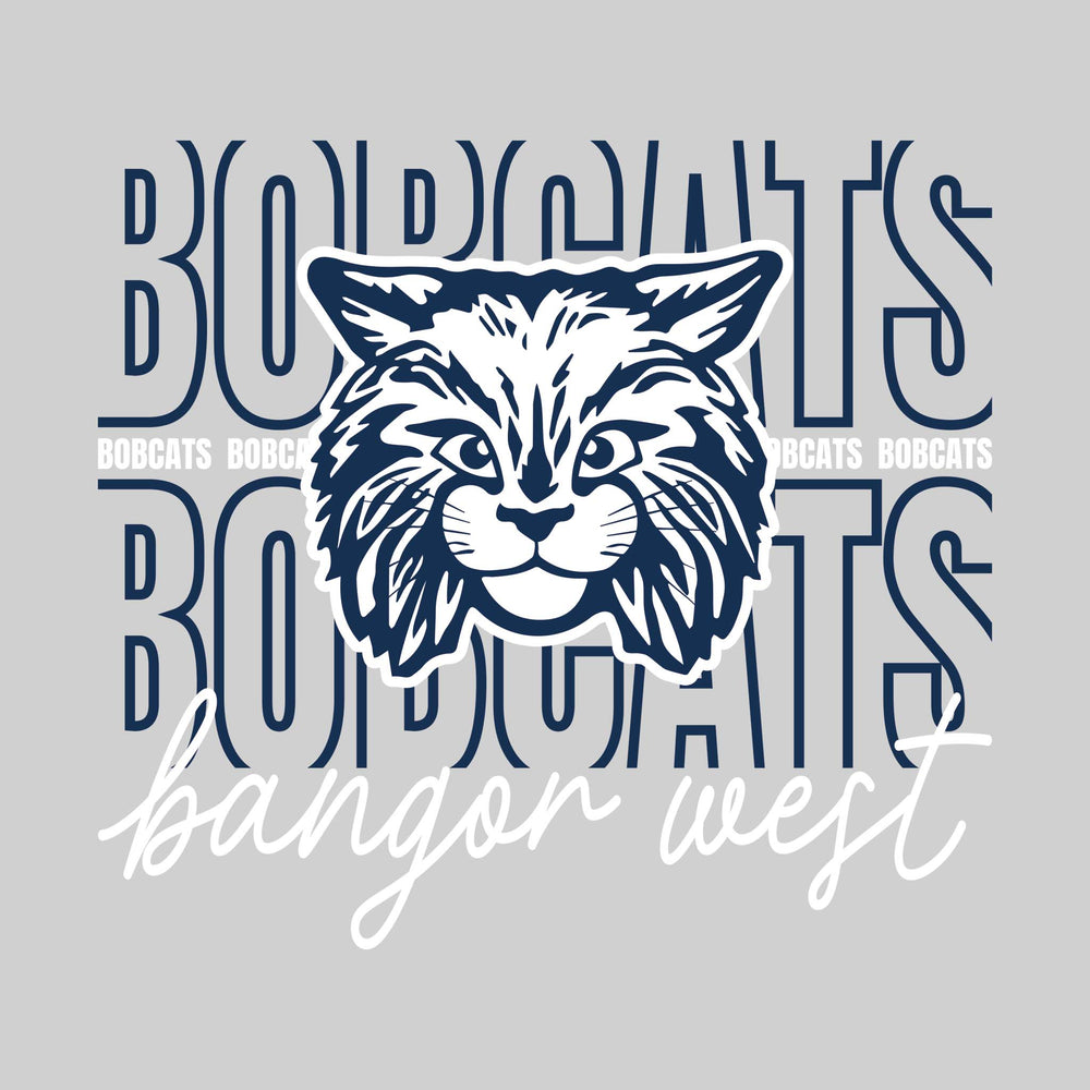 Bangor West Elementary - Spirit Wear - Outlined Bobcats with Cursive Bangor West