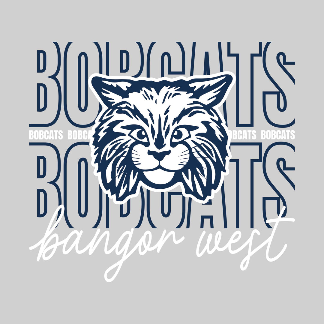 Bangor West Elementary - Spirit Wear - Outlined Bobcats with Cursive Bangor West