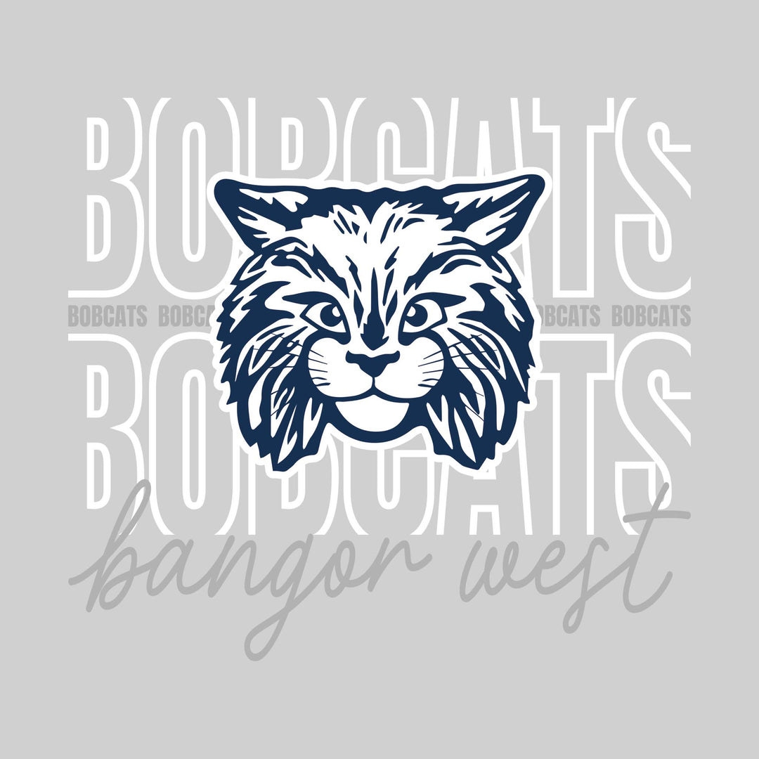 Bangor West Elementary - Spirit Wear - Outlined Bobcats with Cursive Bangor West