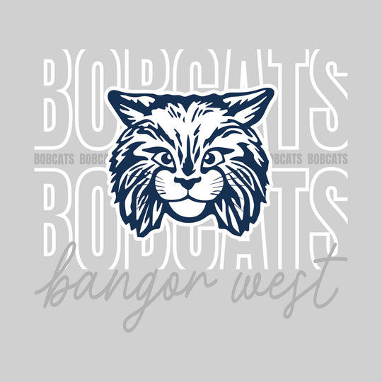 Bangor West Elementary - Spirit Wear - Outlined Bobcats with Cursive Bangor West