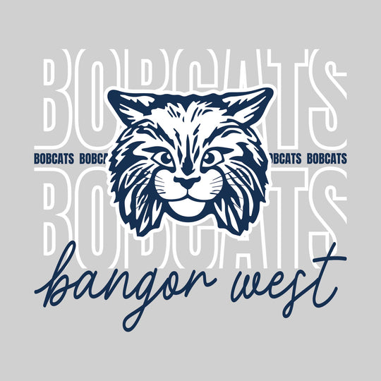 Bangor West Elementary - Spirit Wear - Outlined Bobcats with Cursive Bangor West