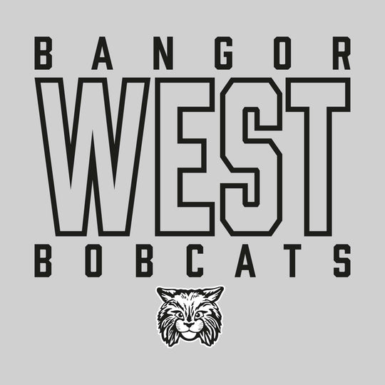 Bangor West Elementary - Spirit Wear - Outlined School Name with Mascot Name &amp; Mascot