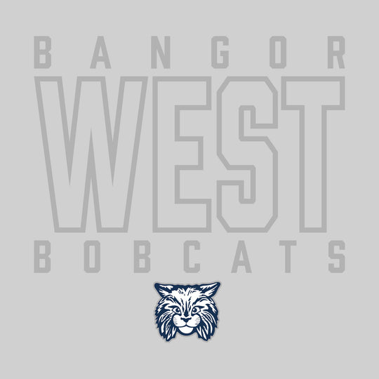 Bangor West Elementary - Spirit Wear - Outlined School Name with Mascot Name &amp; Mascot