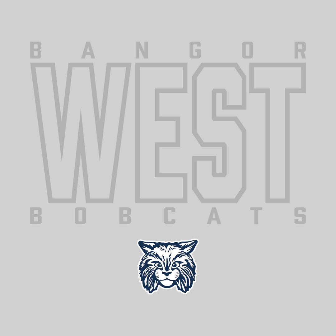 Bangor West Elementary - Spirit Wear - Outlined School Name with Mascot Name &amp; Mascot