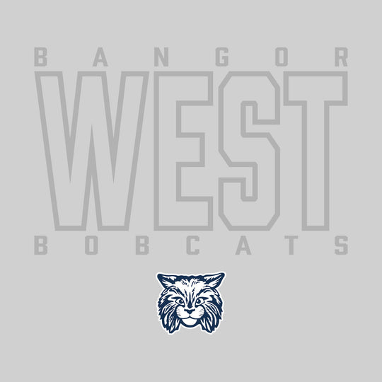 Bangor West Elementary - Spirit Wear - Outlined School Name with Mascot Name &amp; Mascot